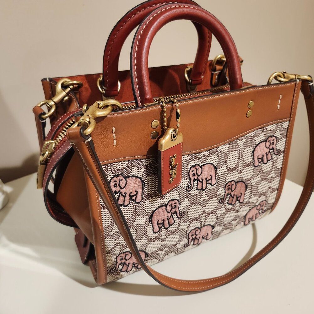 Coach Rogue Bag 25 In Signature Textile Jacquard With Embroidered Elephant - Picture 2 of 11
